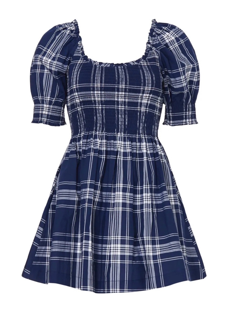 Hill House Home Naia Nap Dress- Plaid Smocked Mini Dress